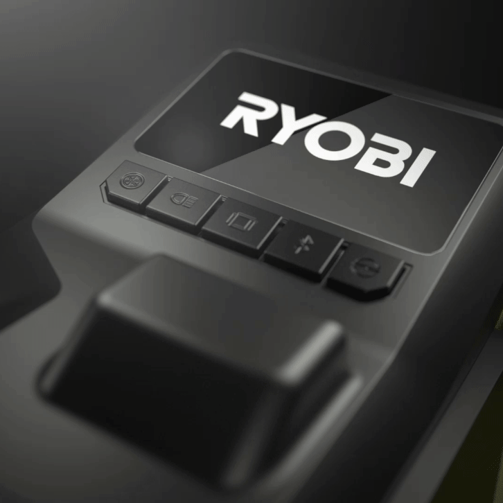 LCD screen on a RYOBI 80V ZTR Ride-on Mower