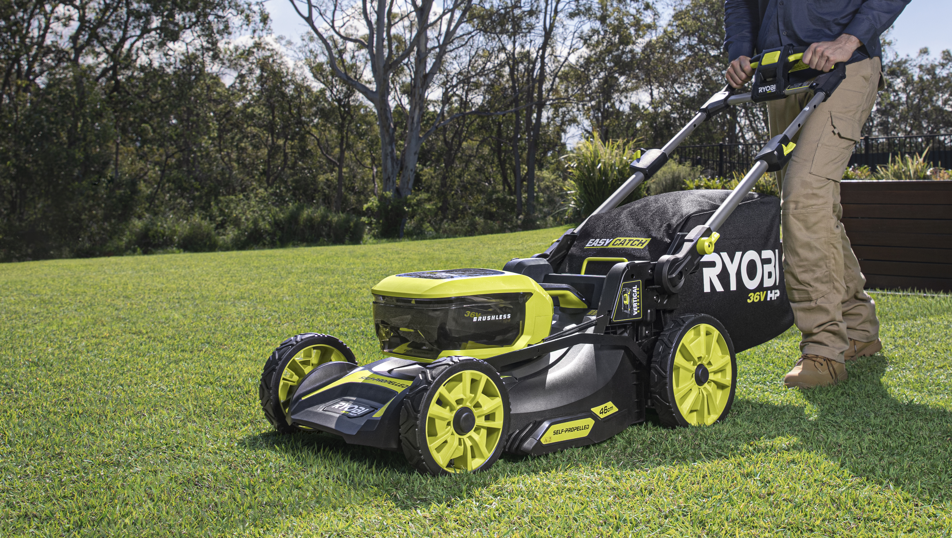 RYOBI 36V Lawn Mower in action