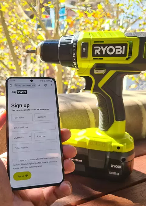 Sign up to My RYOBI